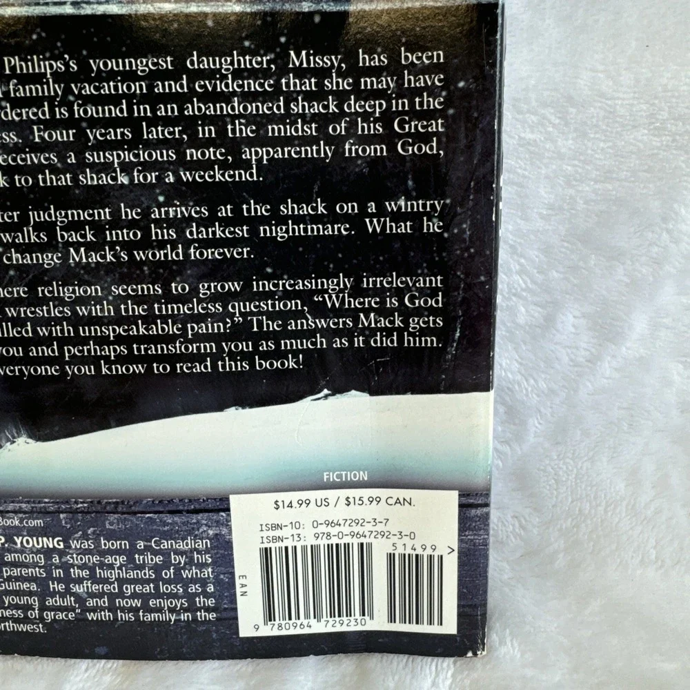 The‎ Shack by William P Young Paperback Novel Fiction Book